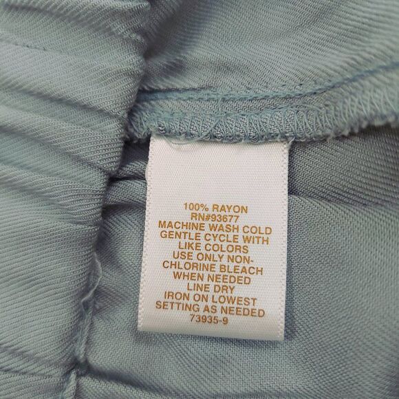 Ryegrass Luxe Jogger Pants Womens Large Green High Rise Flat Front Rayon Relaxed - Picture 12 of 12